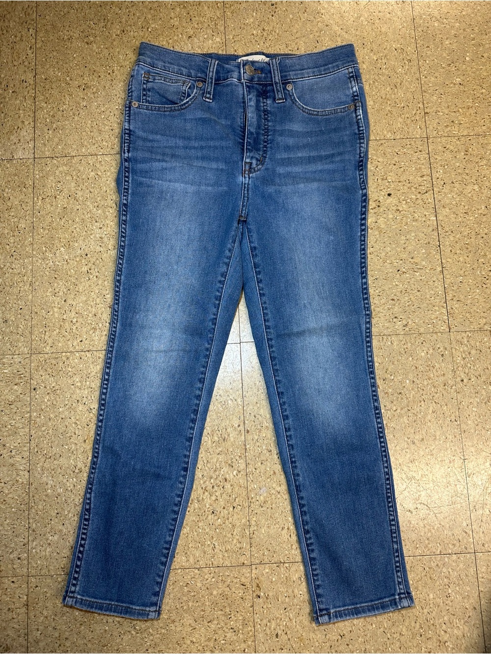 Madewell‎ Womens 10in High Rise Skinny Crop Medium Wash Blue Denim Jeans Sz 25P